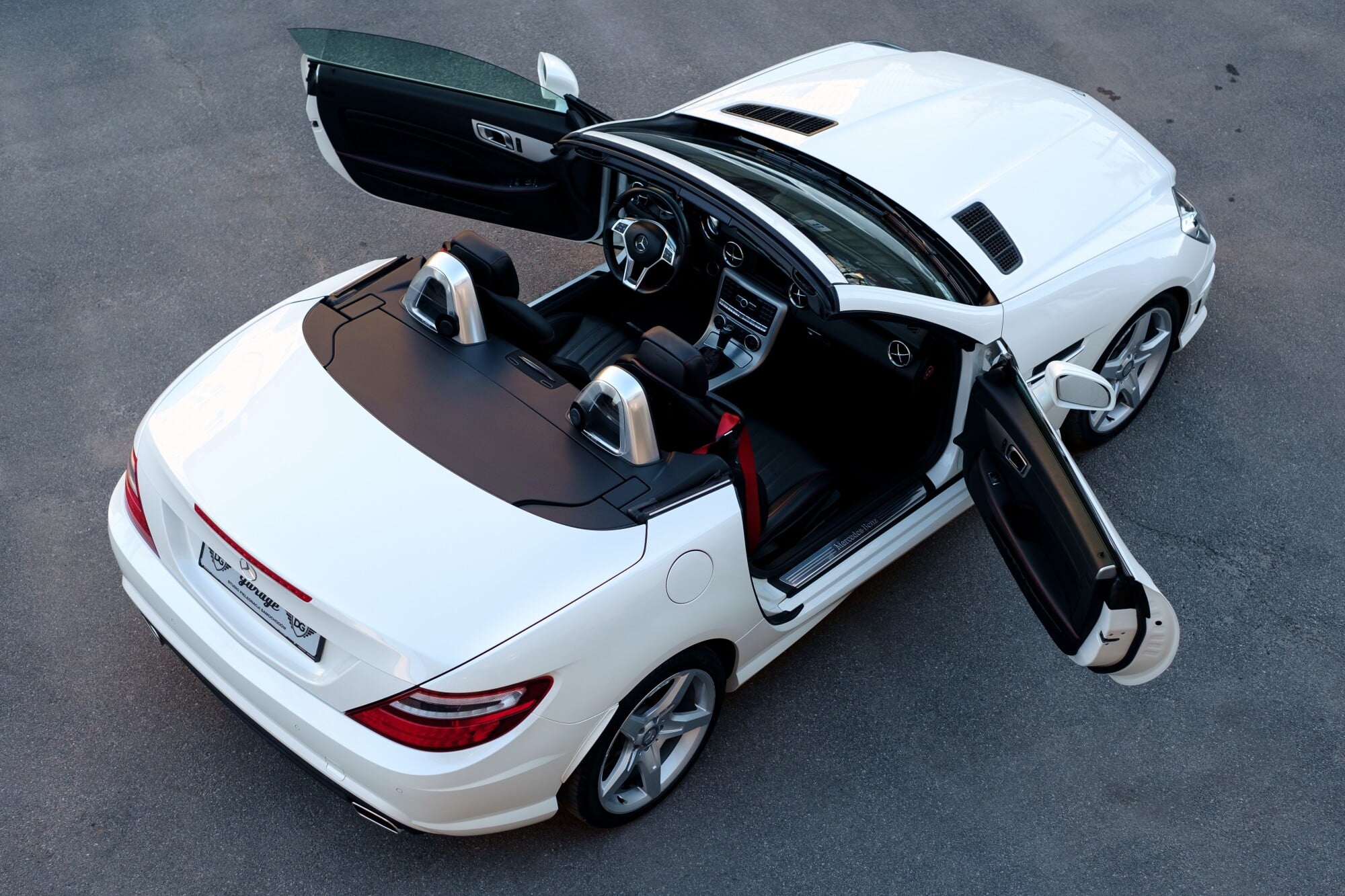 a white convertable